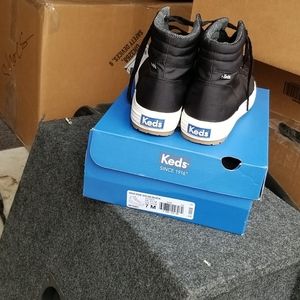 Keds high top black tennis shoes
